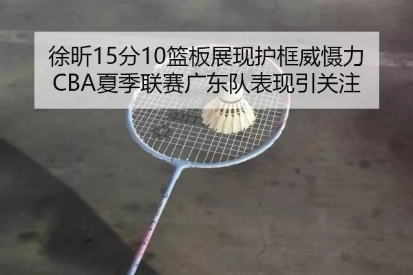 徐昕15分10篮板展现护框威慑力 CBA夏季联赛广东队表现引关注